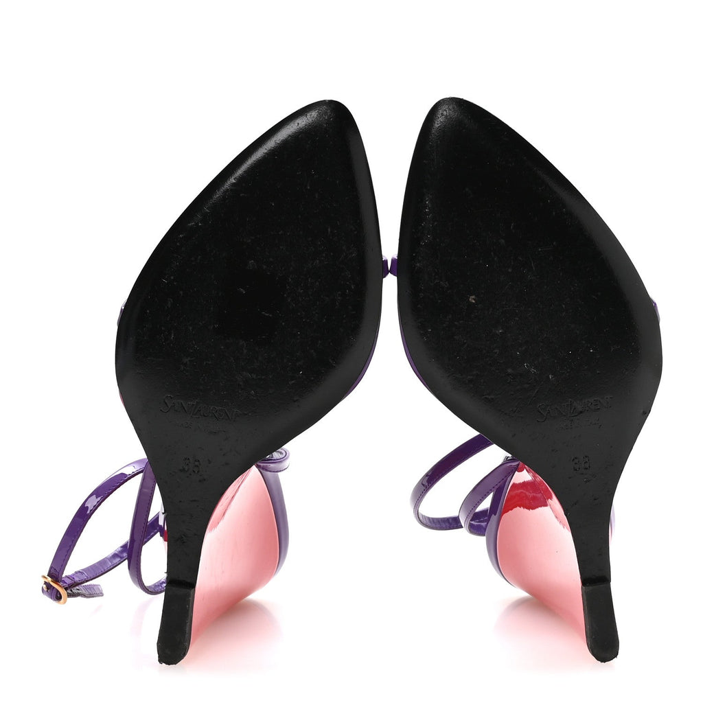 Saint Laurent Vernice Seta Soft Women's Tallulah 110 Sandals 38 Acinus Violet