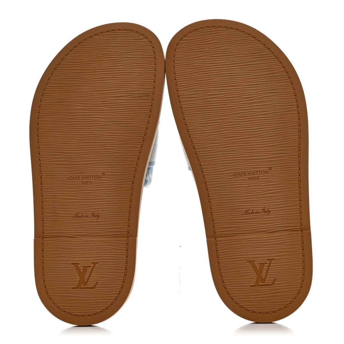 Louis Vuitton Denim Leather Women's LV Bliss Mules 36.5 Turquoise