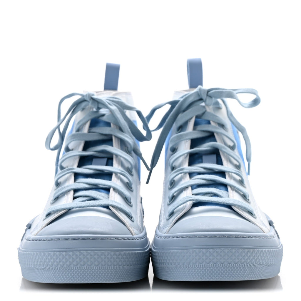 Dior Technical Canvas Men's B23 High Top Sneakers 43 Blue Beige