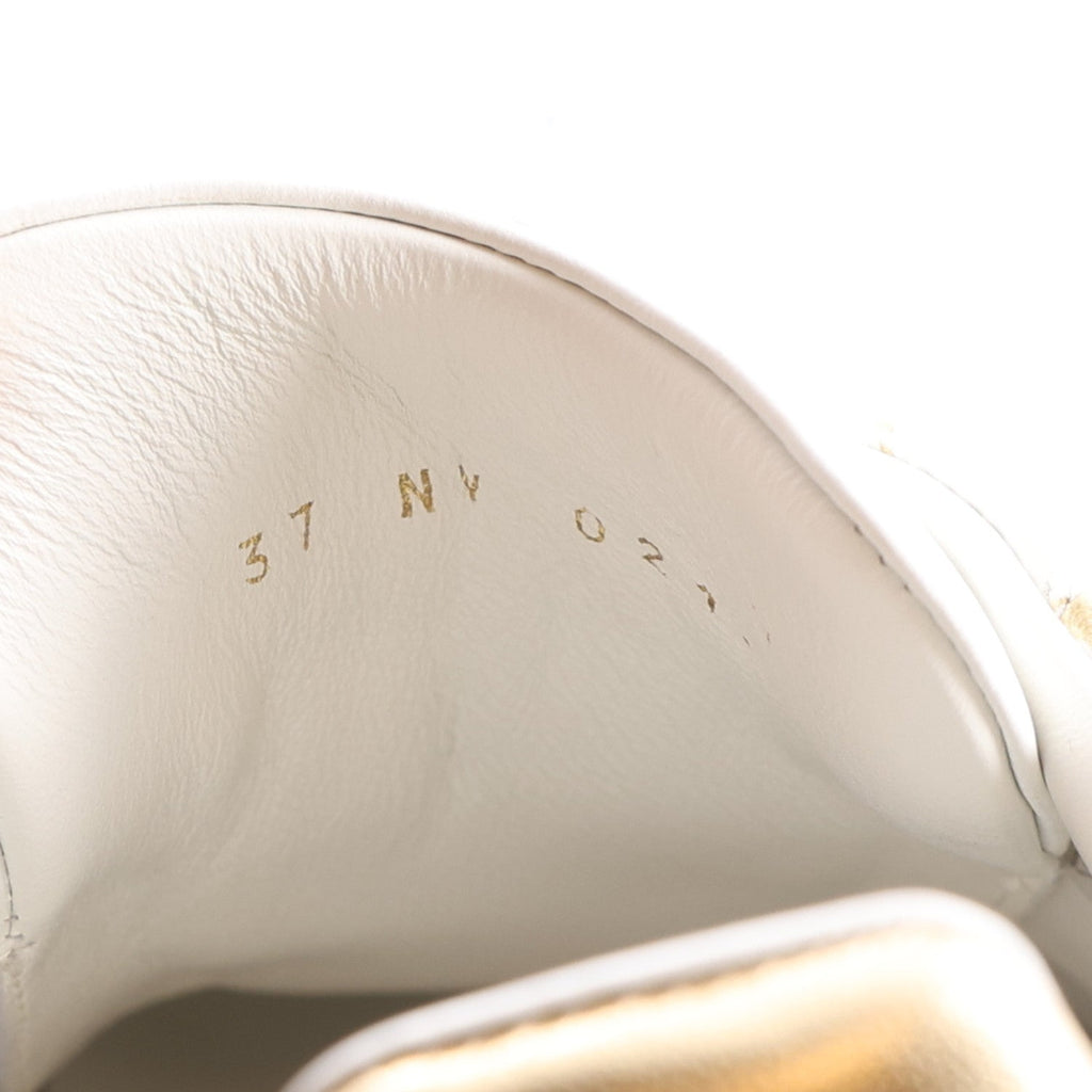 Louis Vuitton Calfskin Women's Monogram Debossed Time Out Sneakers 37 Gold