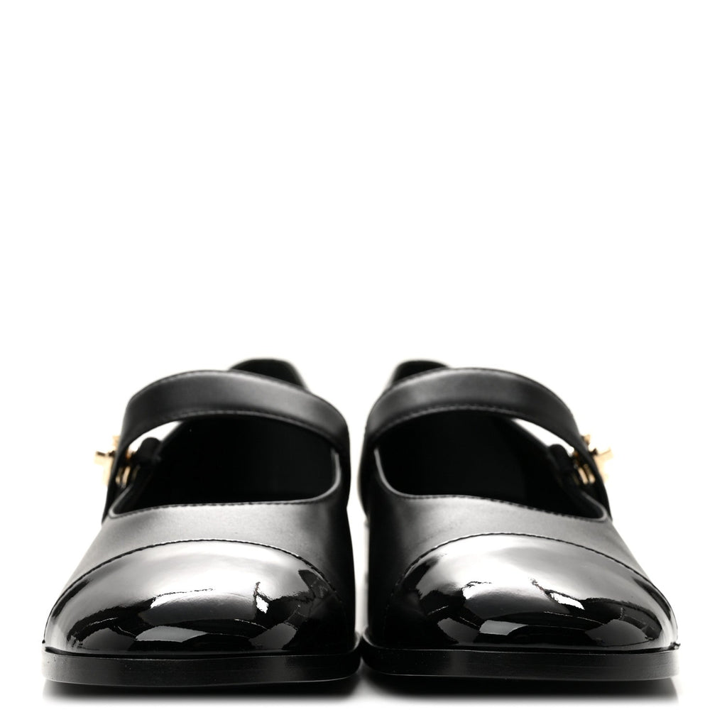 Chanel Calfskin Patent Women's Mary Janes Flats Black