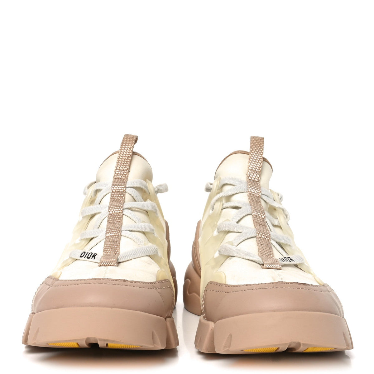 Christian Dior Neoprene Women's D-Connect Sneakers 36.5 White Beige