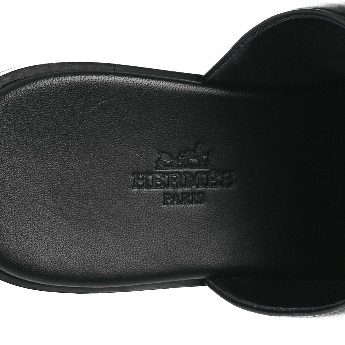 Hermès Nappa Women's Caia Slide Sandals 37.5 Black