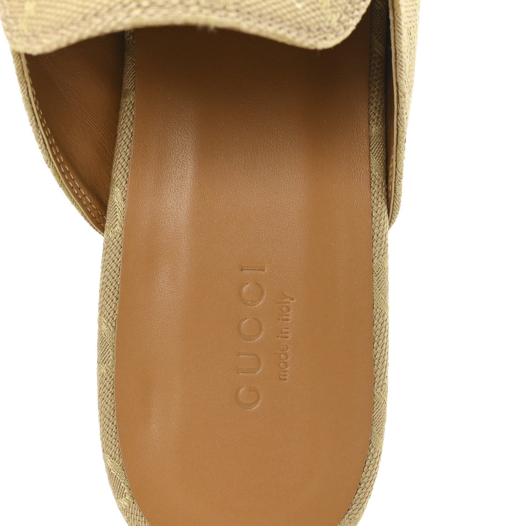 Gucci GG Monogram Canvas Women's Princetown Slippers 40.5 Egypt Salt