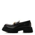 Gucci Cordovan Lux Women's Harald Horsebit 25mm Platform Loafers 37.5 Black