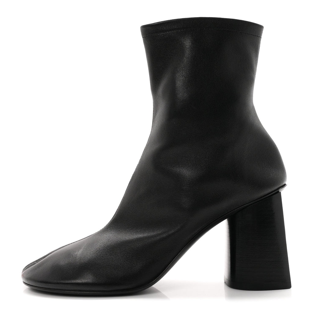 Balenciaga Shiny Soft Sheepskin Glove 8cm Women's Ankle Boots Black