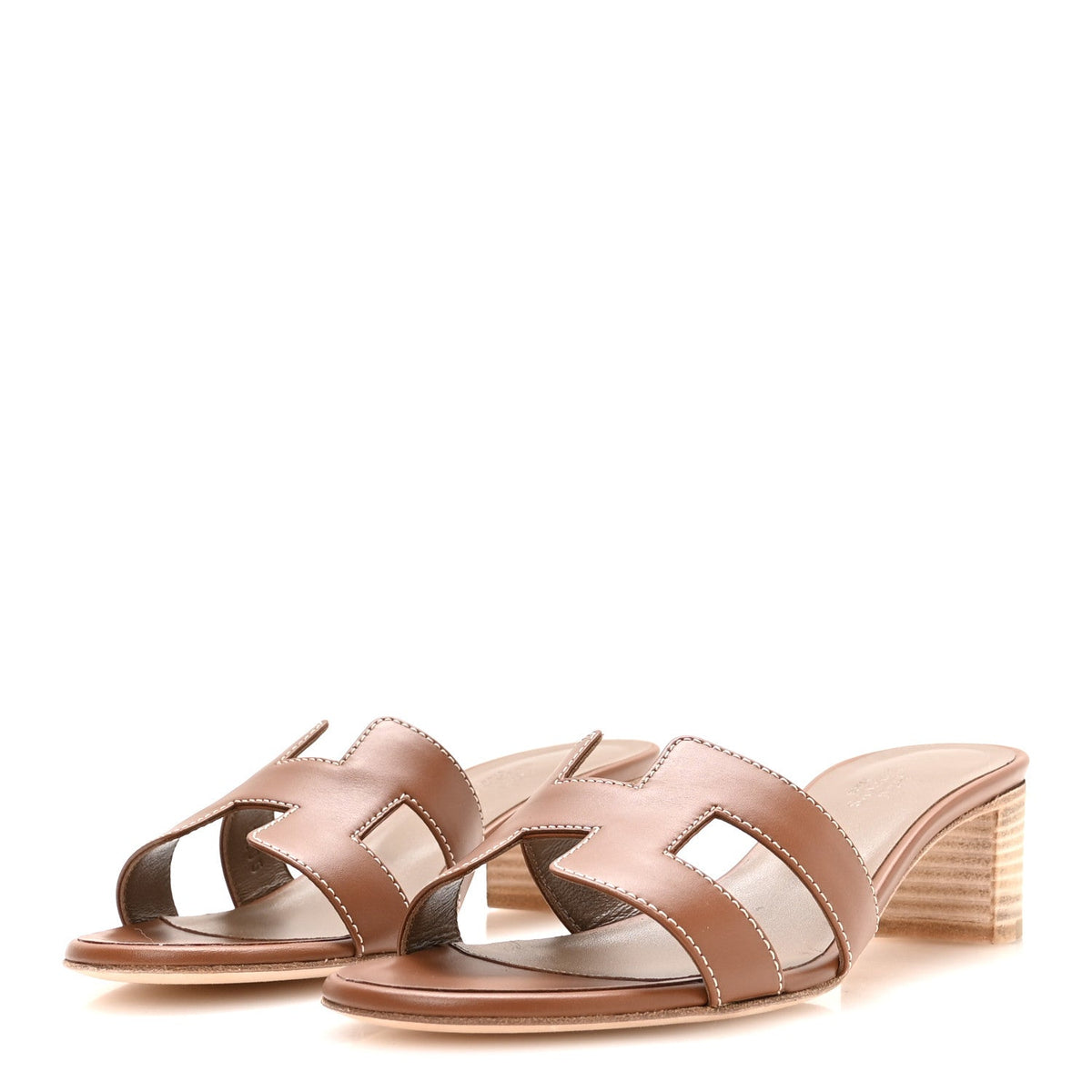 Hermes Calfskin Women's Oasis Sandals 38 Gold