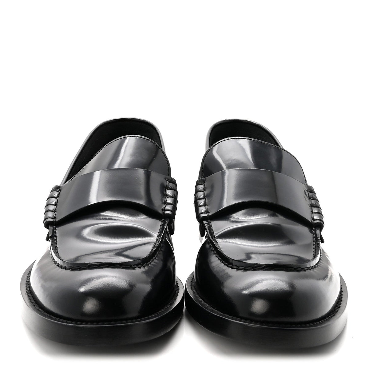 Chanel Shiny Calfskin Logo Women's Loafers