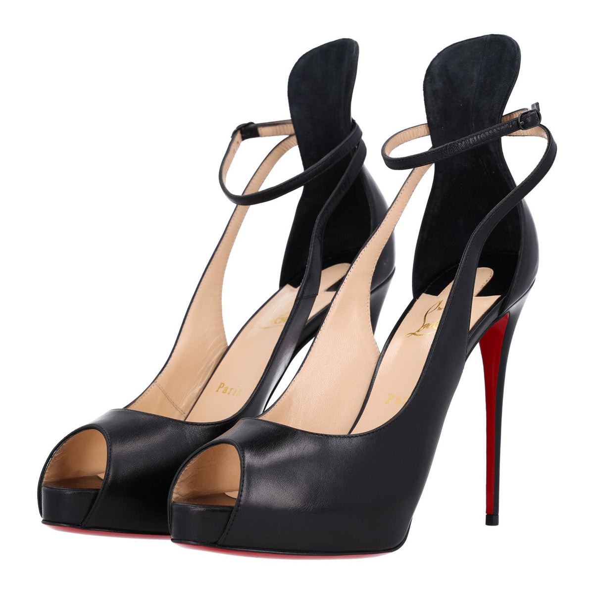 Christian Louboutin Kid Leather Women's Mascaralta 120 Pumps 41 Black