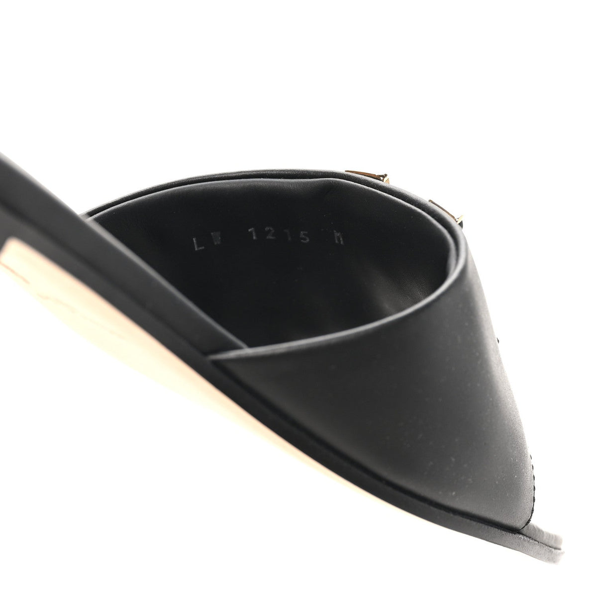 Louis Vuitton Calfskin Women's LV Mare Flat Mules 37.5 Black