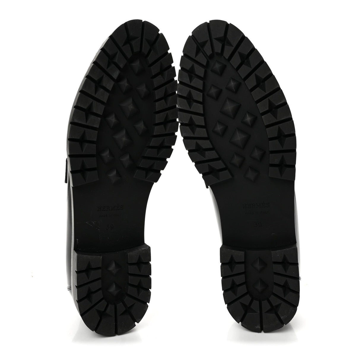 Hermès Glazed Calfskin Faubourg Women's Loafers Black