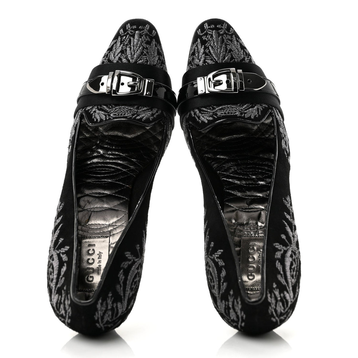 Gucci Suede Brocade Women's Pumps 9 Black