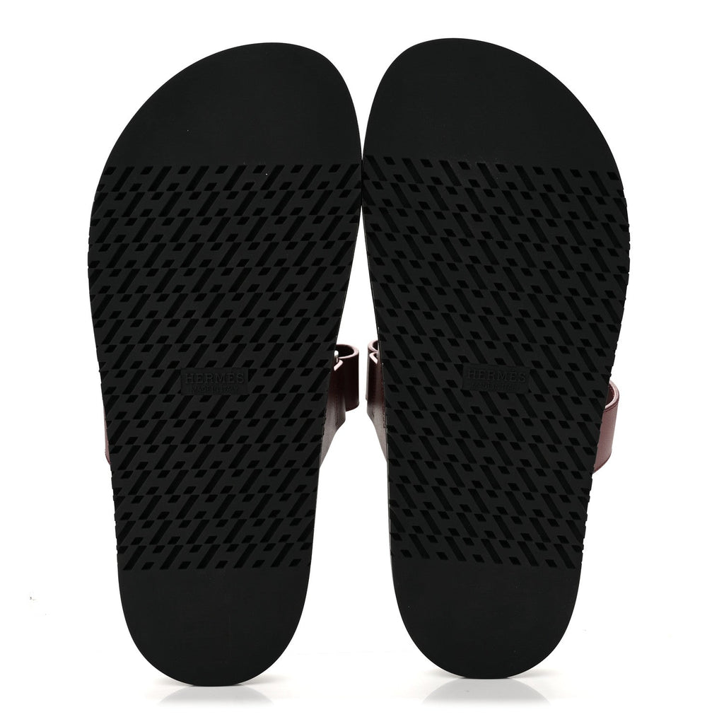 Hermes Calfskin Women's Chypre Sandals 39.5 Rouge H