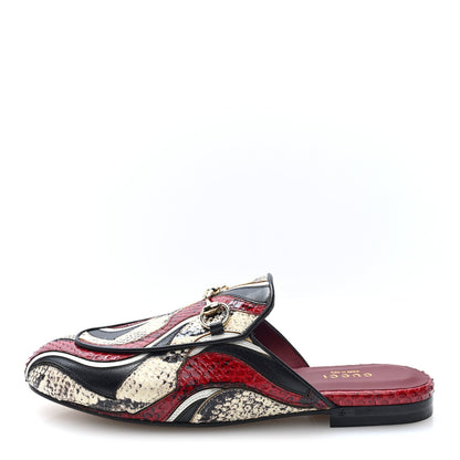 Gucci Snakeskin Women's Princetown Slippers 37.5 Multicolor