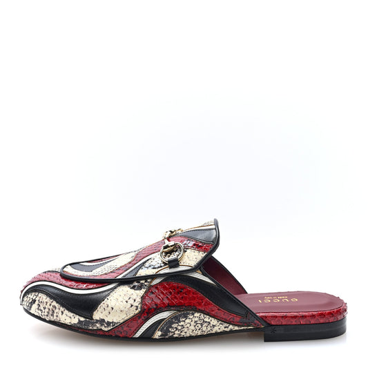 Gucci Snakeskin Women's Princetown Slippers 37.5 Multicolor