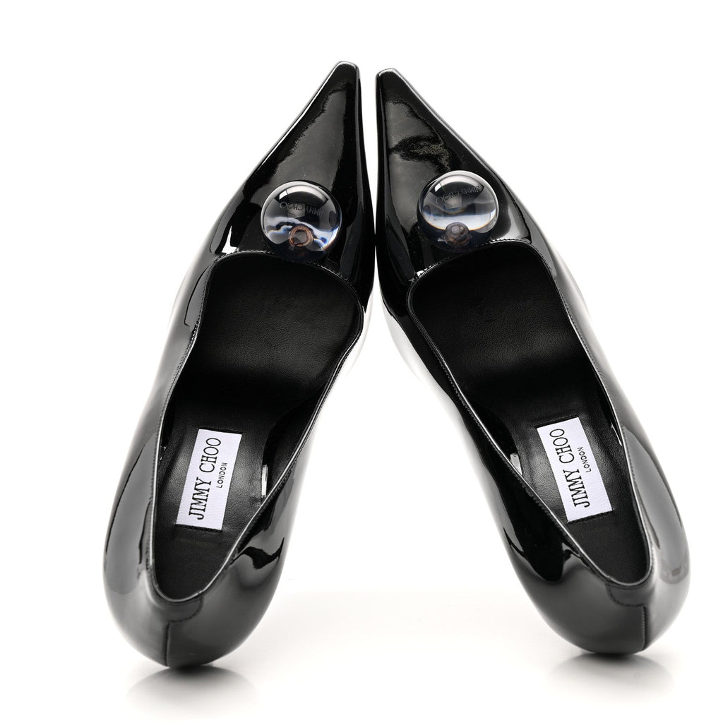 Jimmy Choo Patent Women's Orb 95 Pumps 39.5 Black