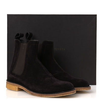 Bottega Veneta Suede Calfskin Women's Chelsea Boots 37 Espresso