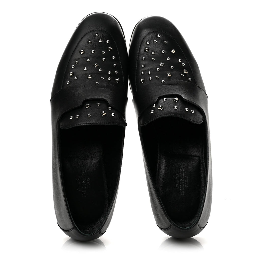Hermes Calfskin Studded Ancora Women's Loafers