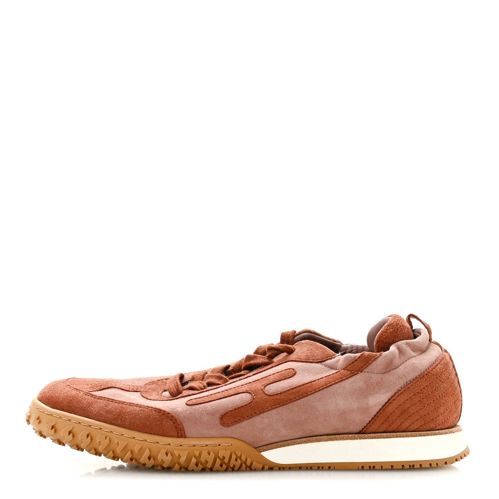 Hermes Suede Goatskin Women's Jet Sneakers 38.5 Rose Antique