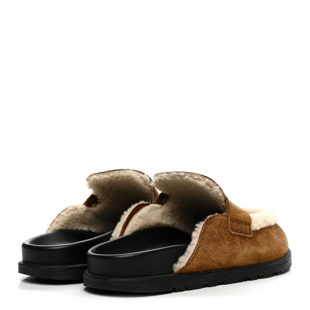 Hermes Suede Goatskin Shearling Go Women's Mules