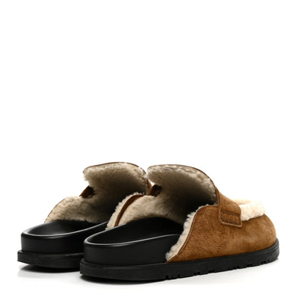 Hermes Suede Goatskin Shearling Go Women's Mules