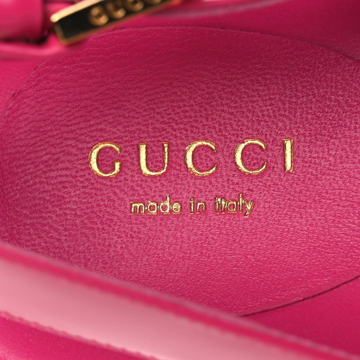 Gucci Calfskin Nappa Women's Elizabeth Charlotte Logo Slingback Sandals 36 Pink