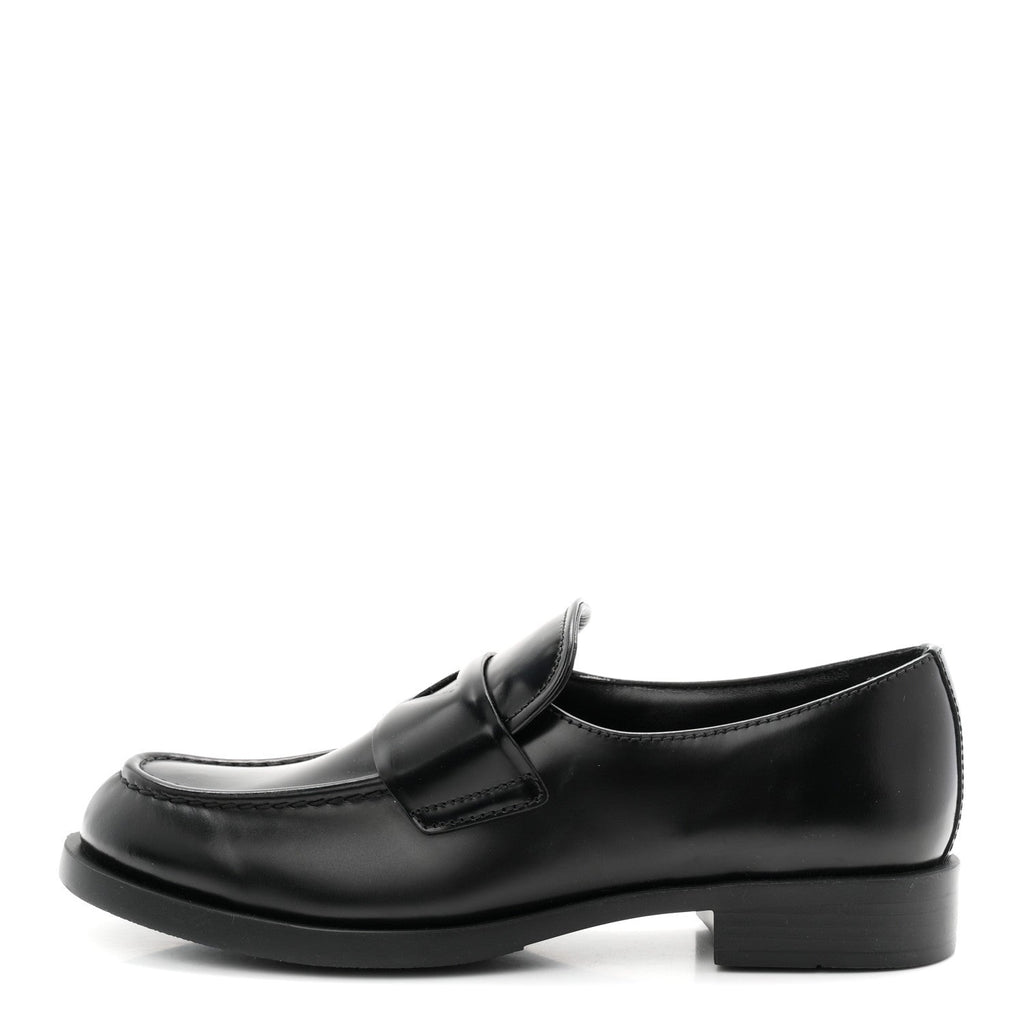 Prada Spazzolato Women's Loafers 38.5 Black
