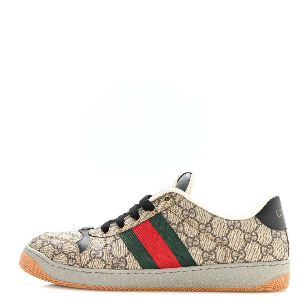 Gucci GG Supreme Calfskin Men's Screener Sneakers 9.5 Beige