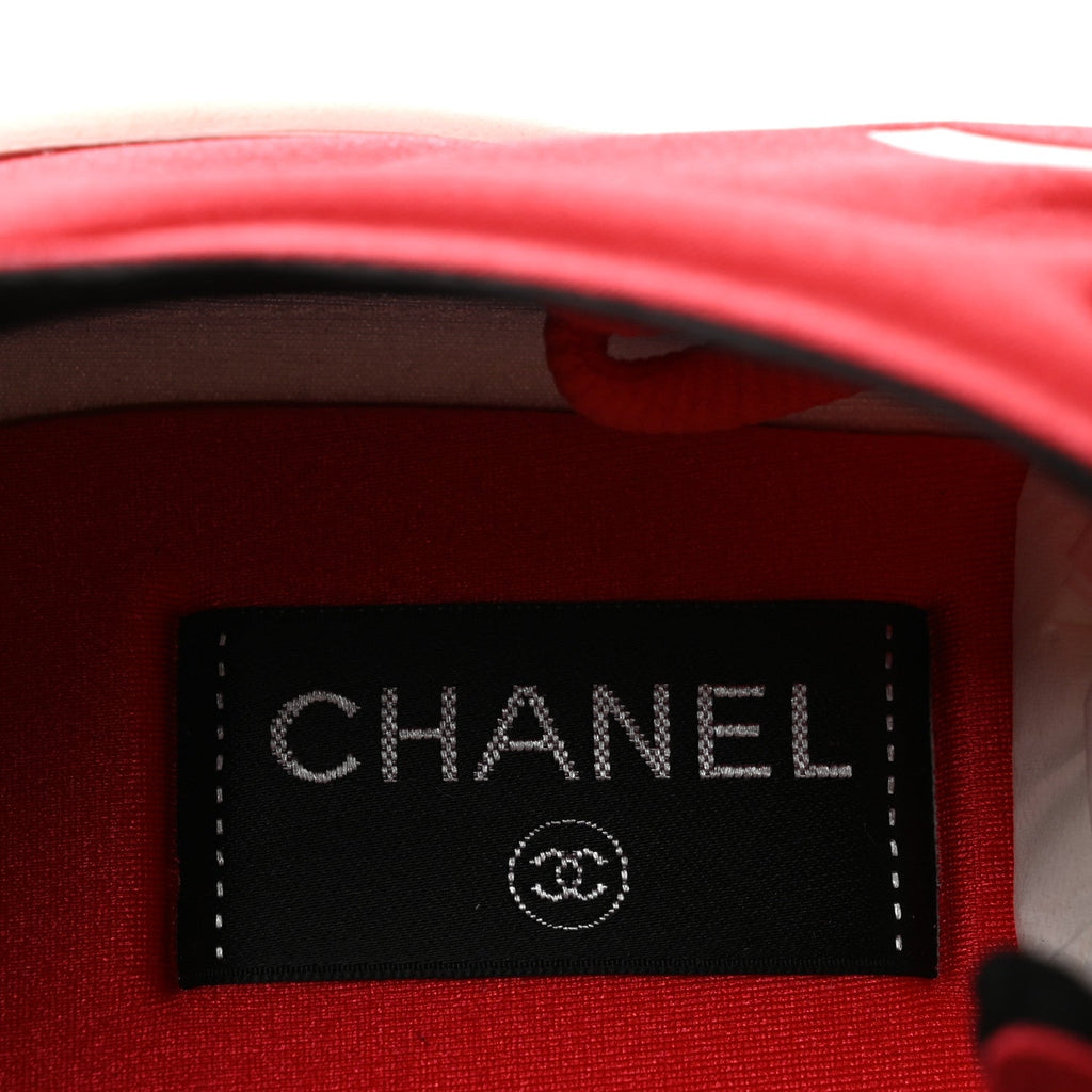 Chanel Mesh Lycra Thermoplastic Men's Sneakers Red White