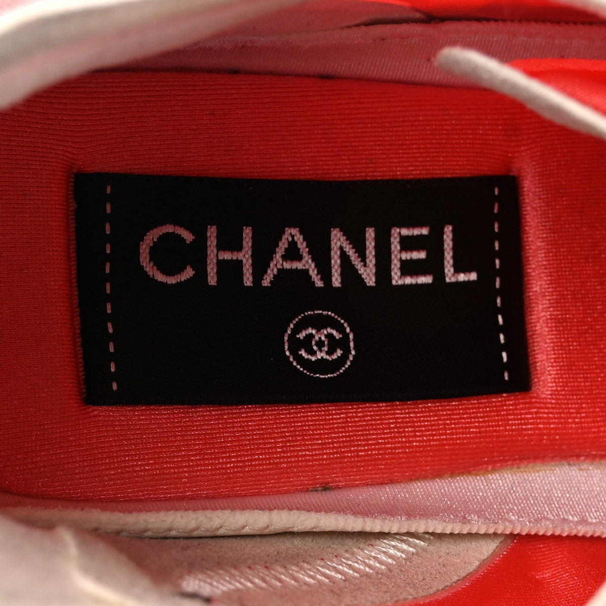 Chanel Lycra Women's CC Sneakers 35 Coral