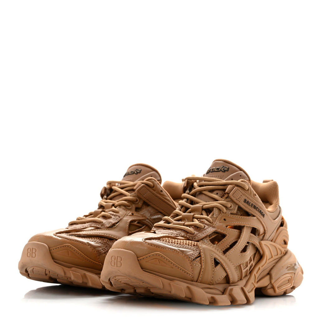 Balenciaga Rubber Mesh Women's Track.2 Open Sneakers 40 Light Brown