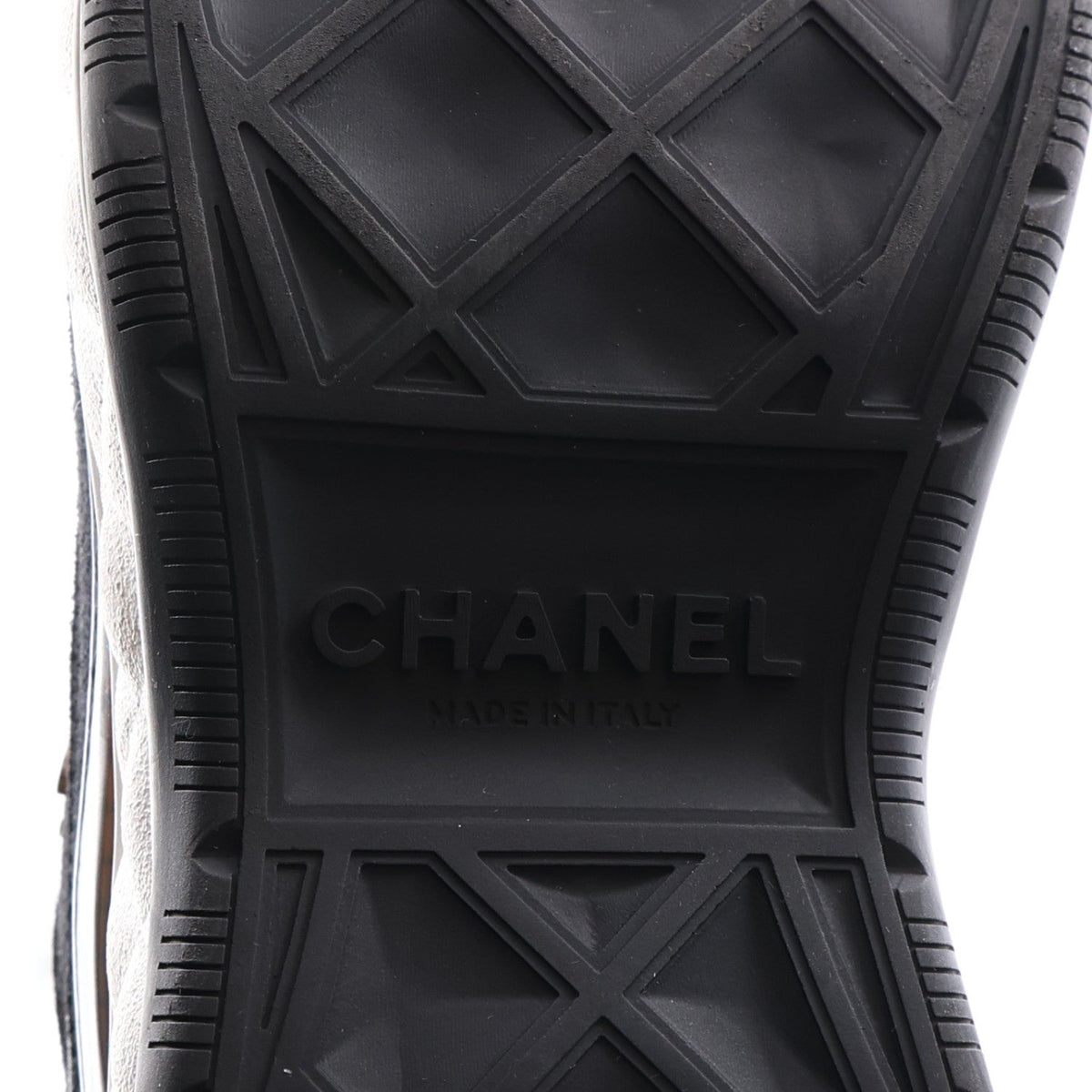 Chanel Suede Calfskin Nylon Grosgrain CC Women's Sneakers Black