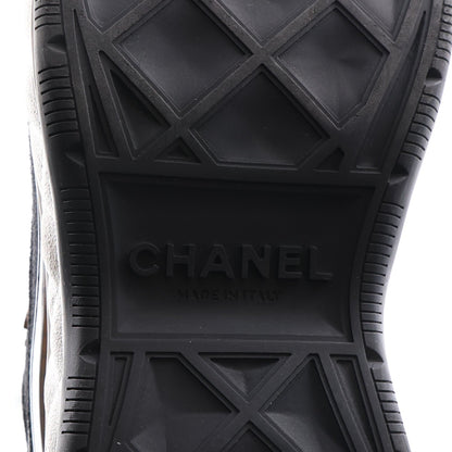 Chanel Suede Calfskin Nylon Grosgrain CC Women's Sneakers Black