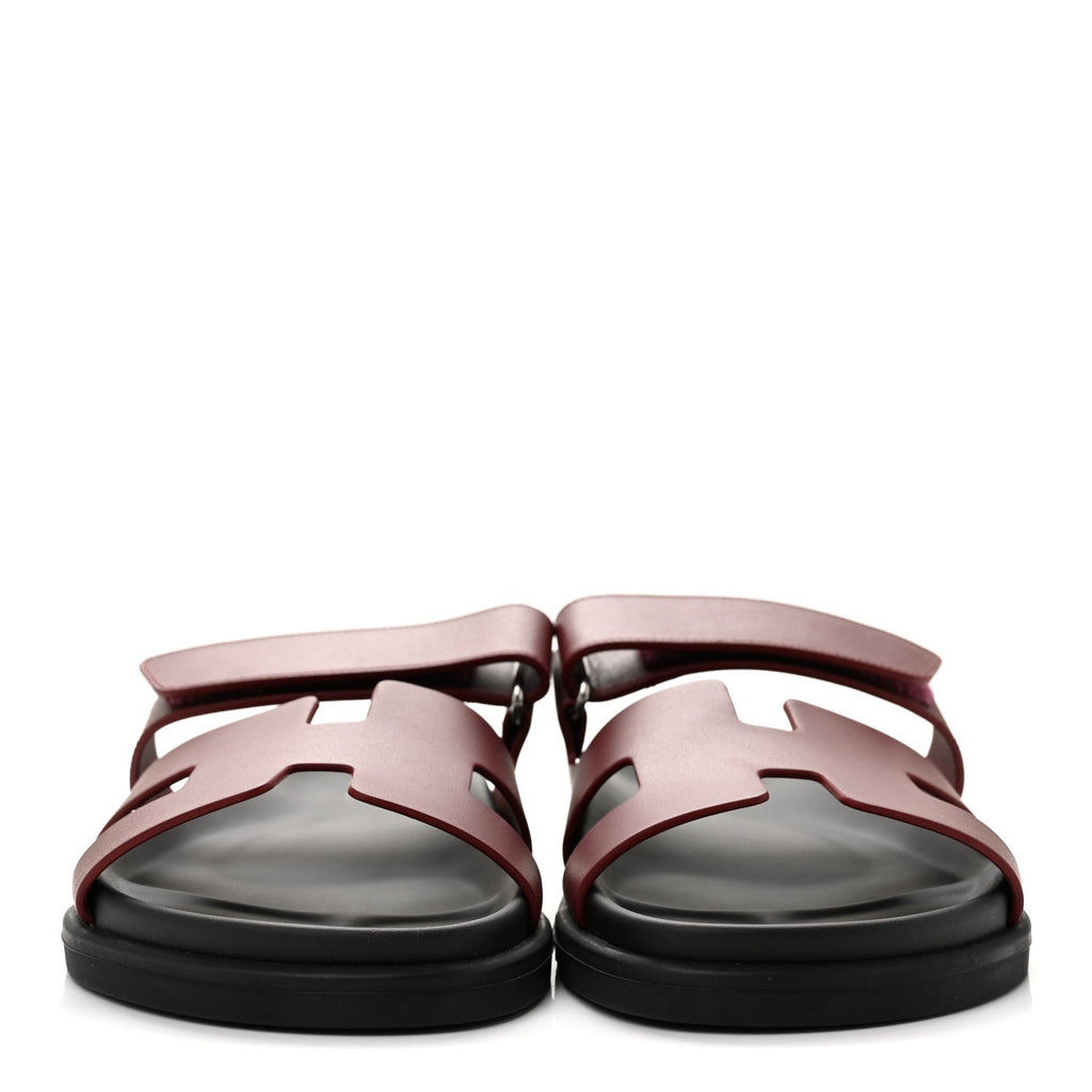 Hermes Calfskin Women's Chypre Sandals 39.5 Rouge H