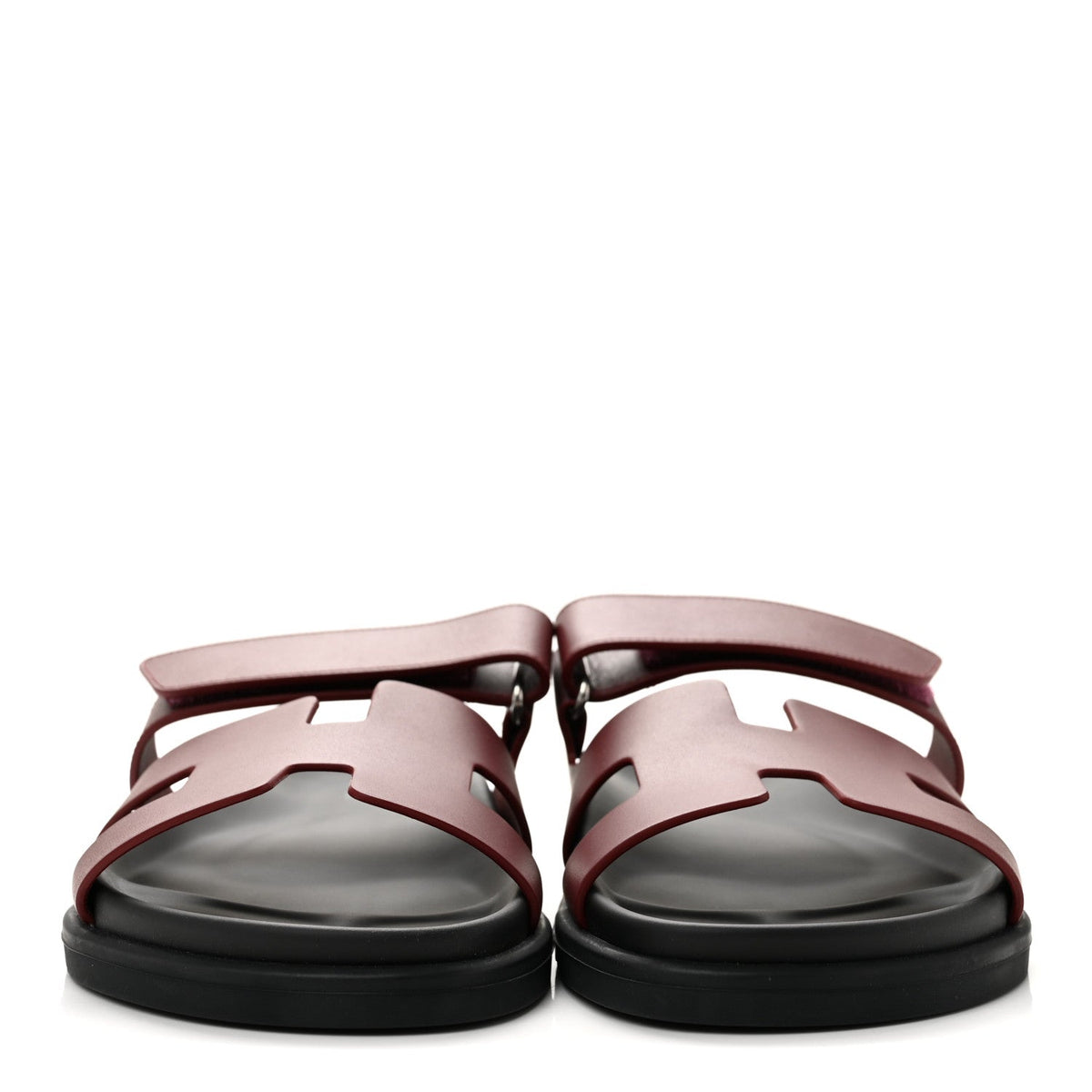 Hermes Calfskin Women's Chypre Sandals 39.5 Rouge H