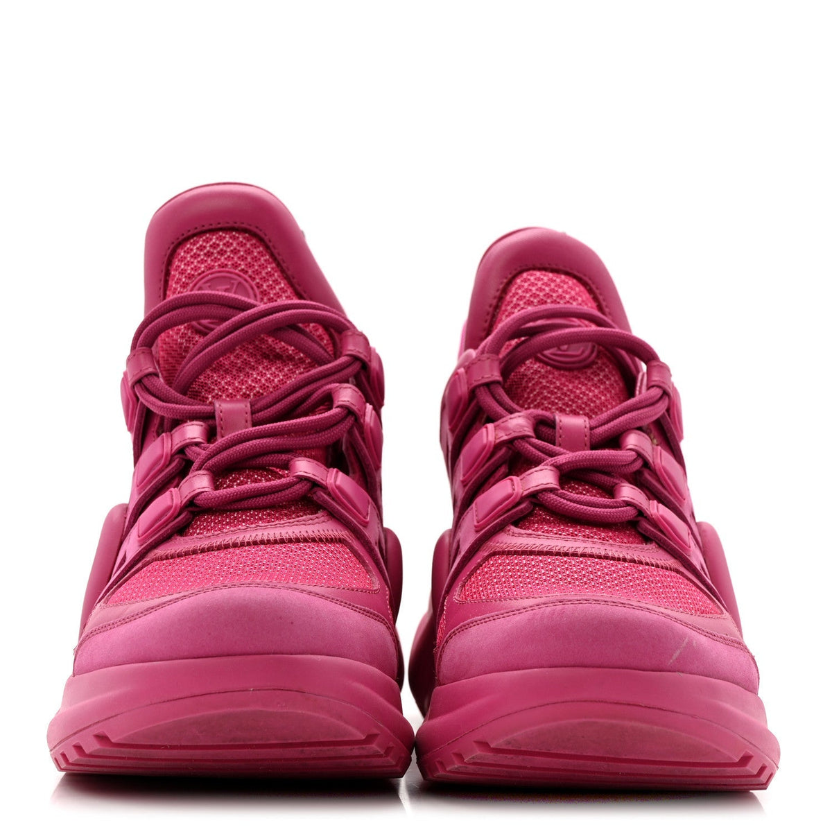 Louis Vuitton Calfskin Technical Nylon Women's LV Archlight Sneakers 37 Rose Pop