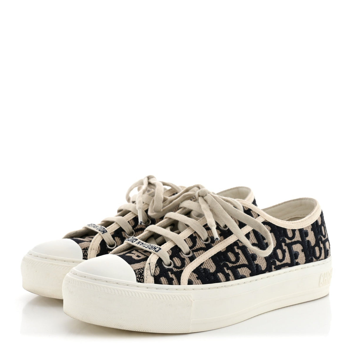 Christian Dior Canvas Oblique Women's Walk'N'Dior Low Top Sneakers 36 Deep Blue