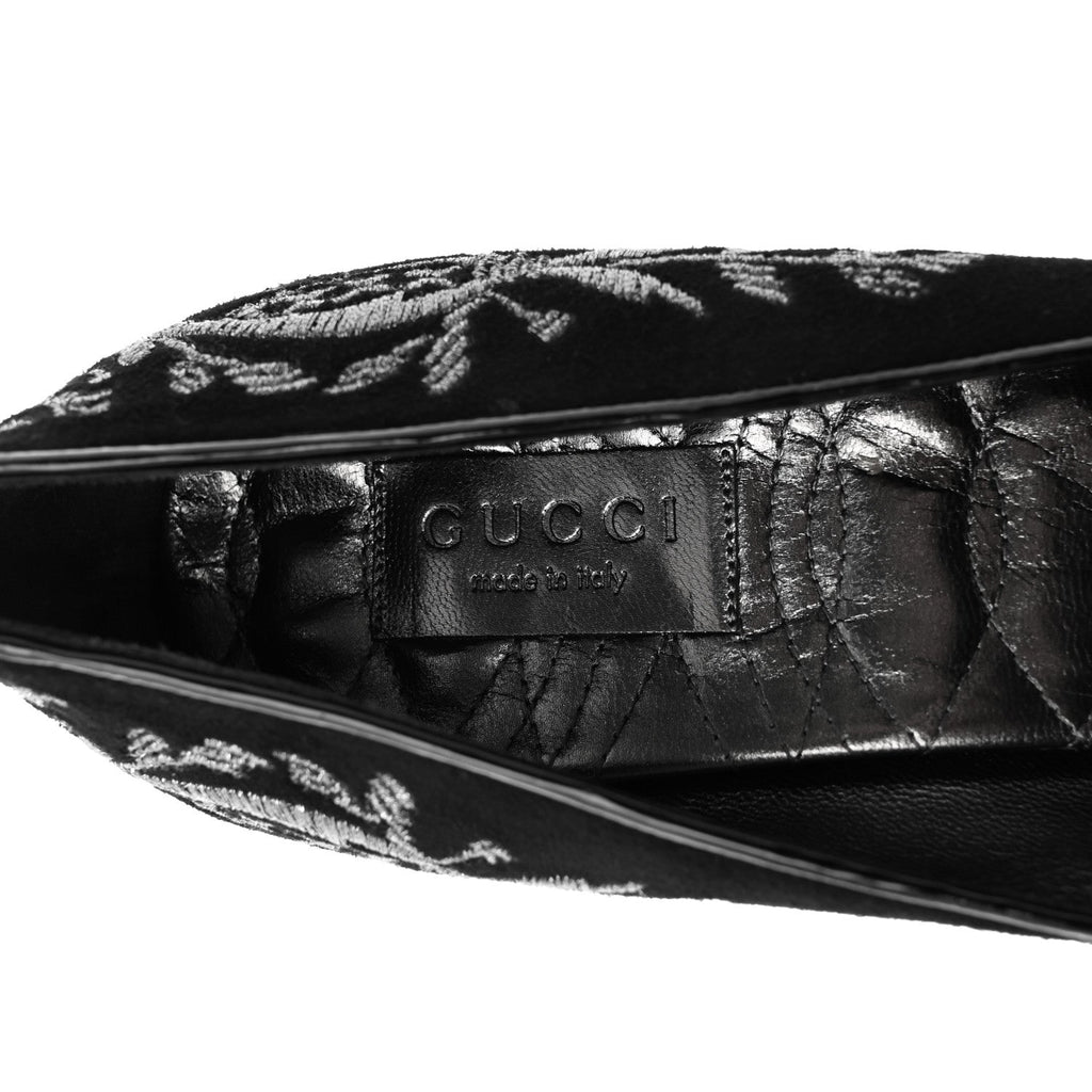Gucci Suede Brocade Women's Pumps 9 Black