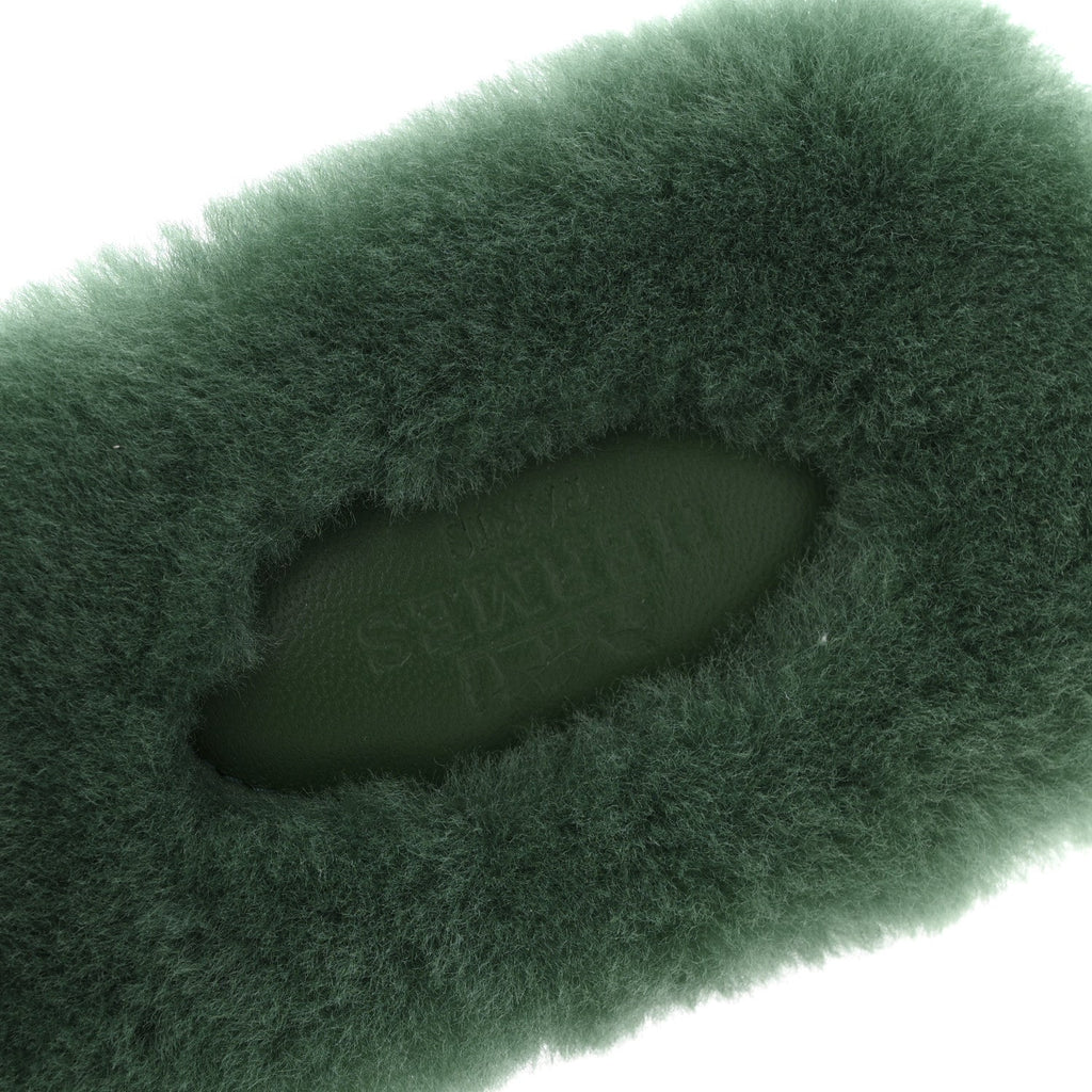 Hermes Woolskin Oran Women's Sandals Vert Anglais