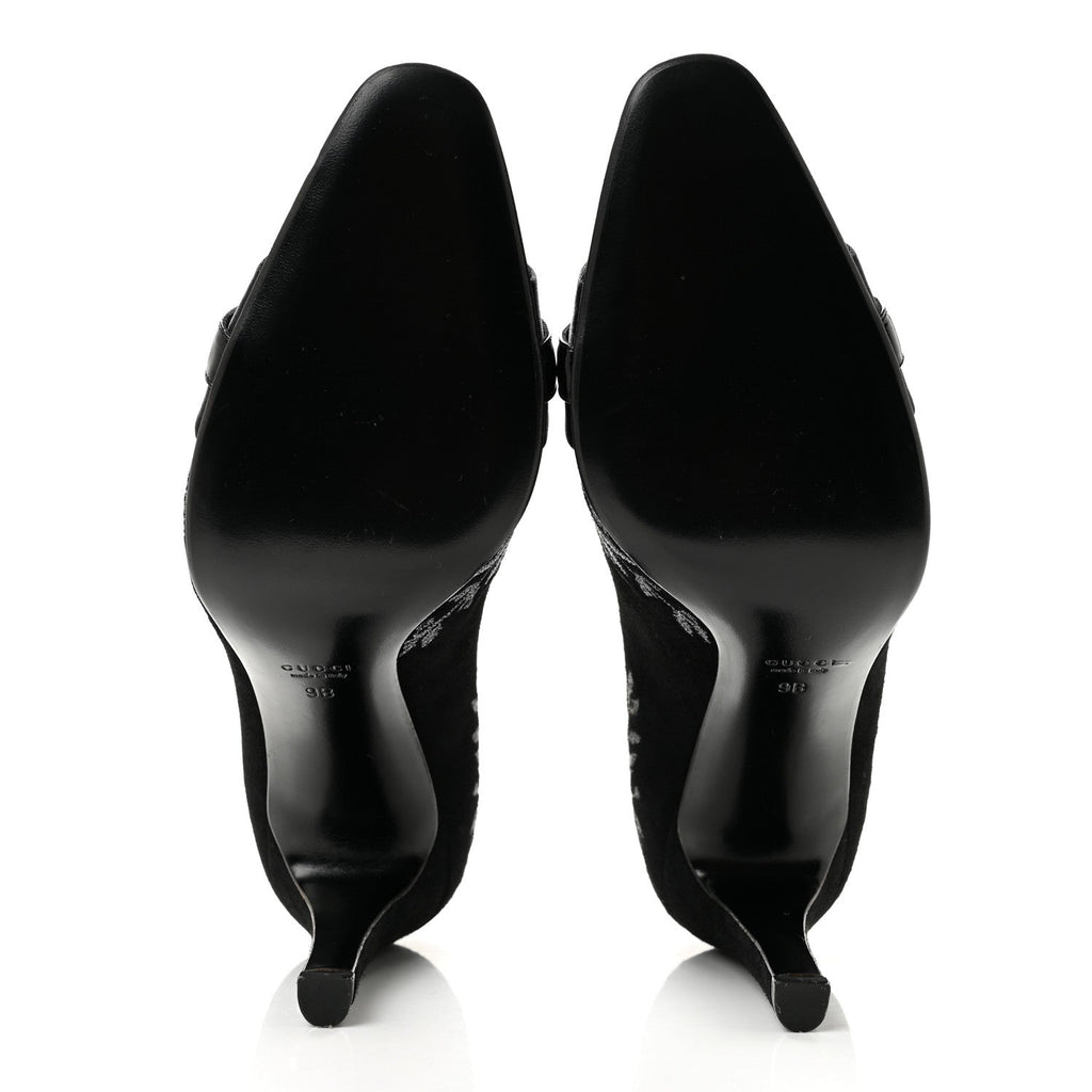 Gucci Suede Brocade Women's Pumps 9 Black