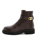 Valentino Garavani Calfskin Women's VLogo Locker 40mm Ankle Boots 36.5 Brown