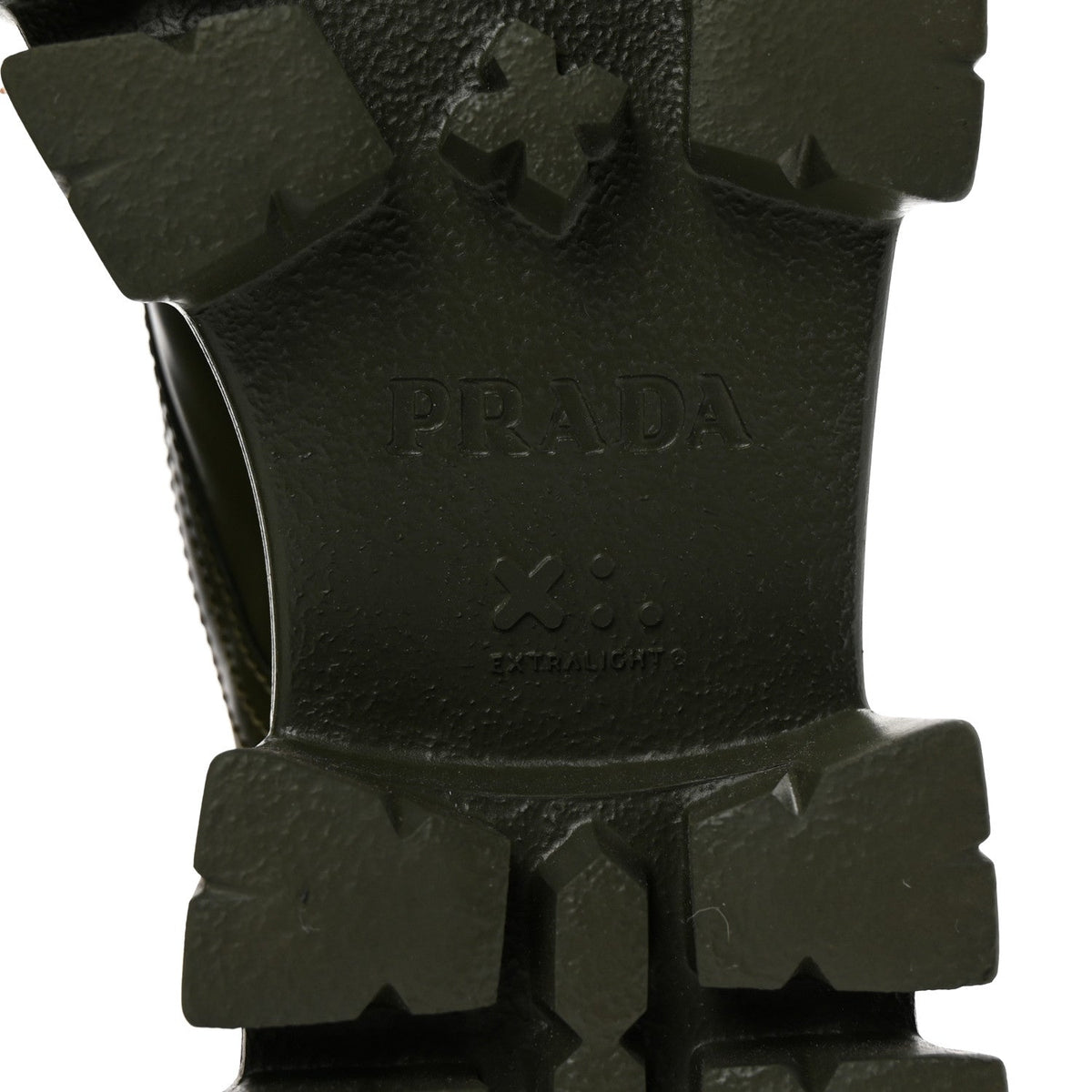 Prada Spazzolato Re-Nylon Women's Monolith 55mm Boots 37.5 Militare