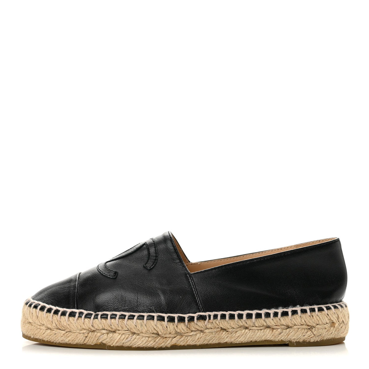 Chanel Lambskin Women's CC Espadrilles 36 Black