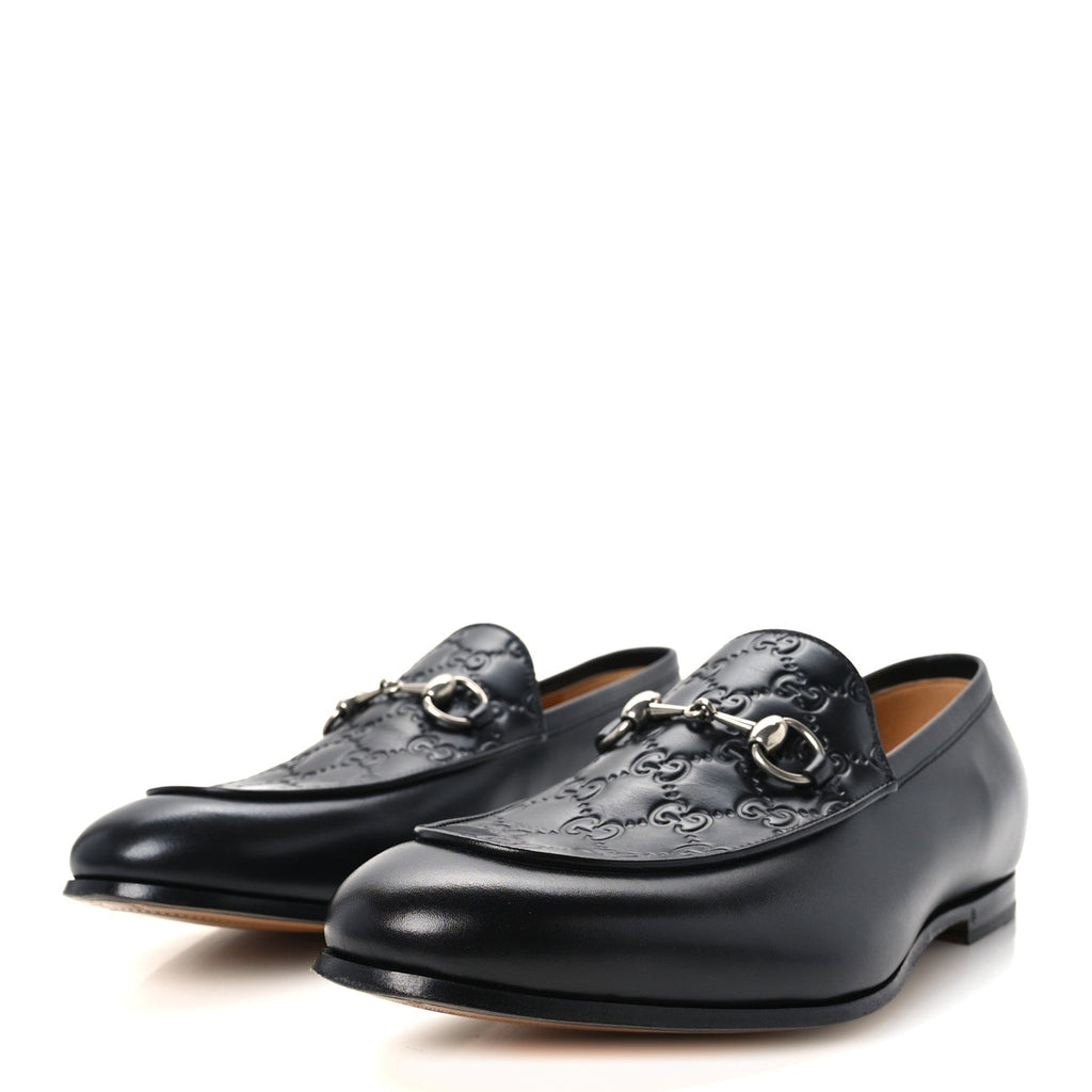Gucci Guccissima Calfskin Men's Jordy Horsebit Loafers 9 Black