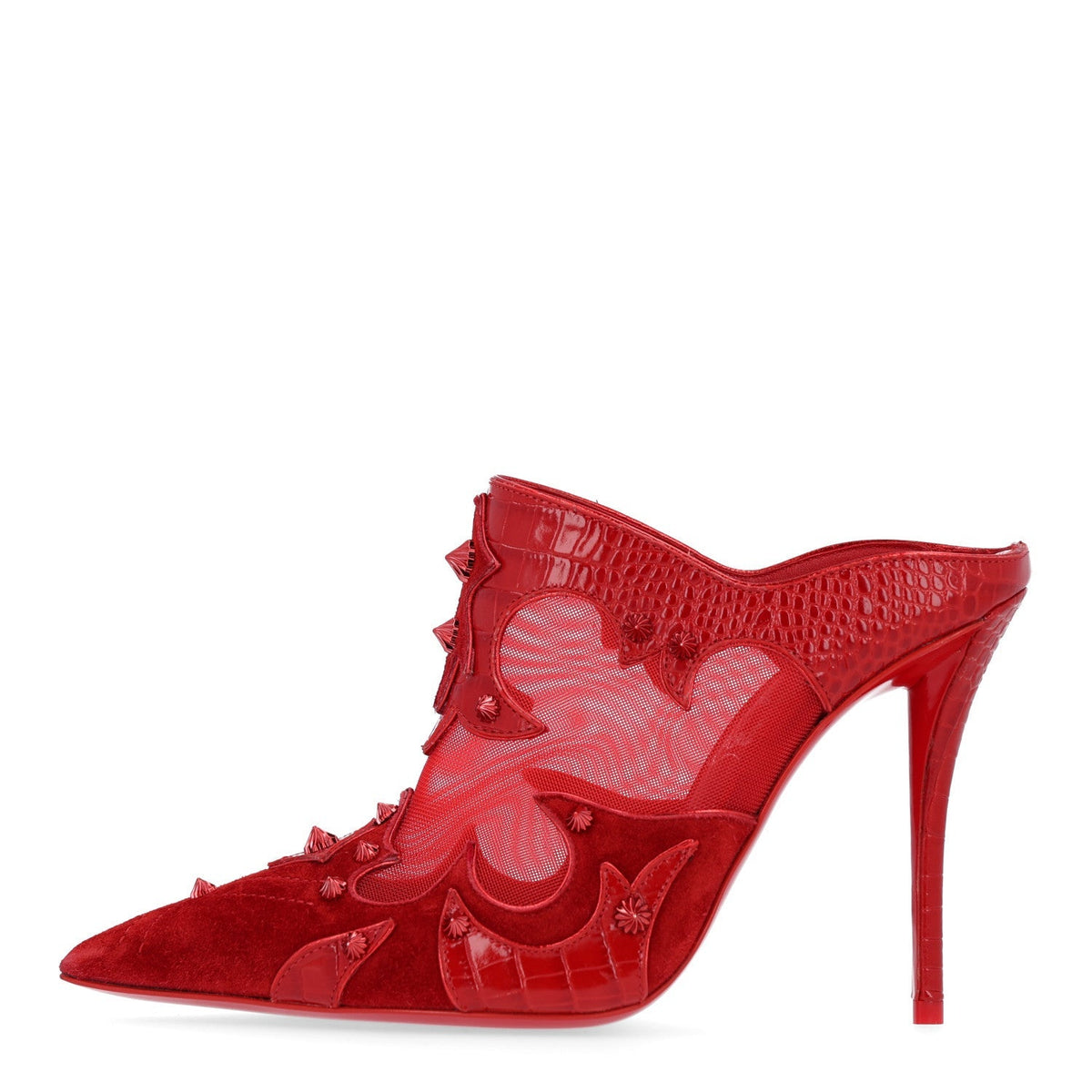 Christian Louboutin Alligator Veau Velours Women's Mulatiag 100 Pumps 37 Loubi