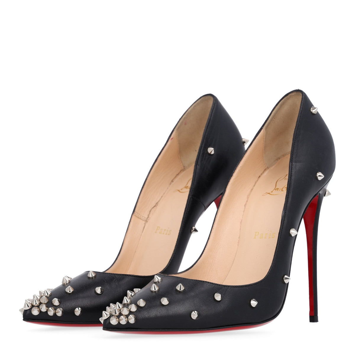 Christian Louboutin Calfskin Women's Degraspike 120 Pumps 40 Black