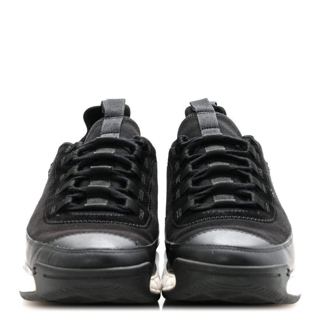 Chanel Velvet Calfskin Mixed Fibers Men's CC Sneakers 41 Black