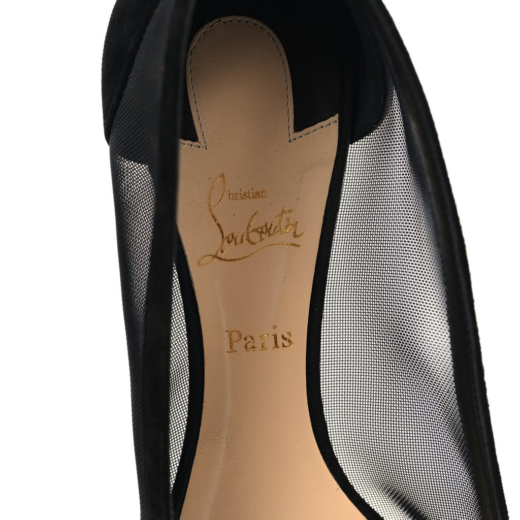 Christian Louboutin Suede Mesh Women's Galativi Flats 38.5 Black