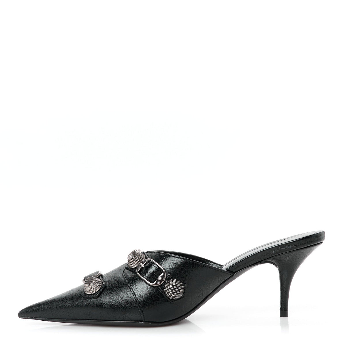 Balenciaga Lambskin Women's Arena Cagole 70mm Mules 36 Black