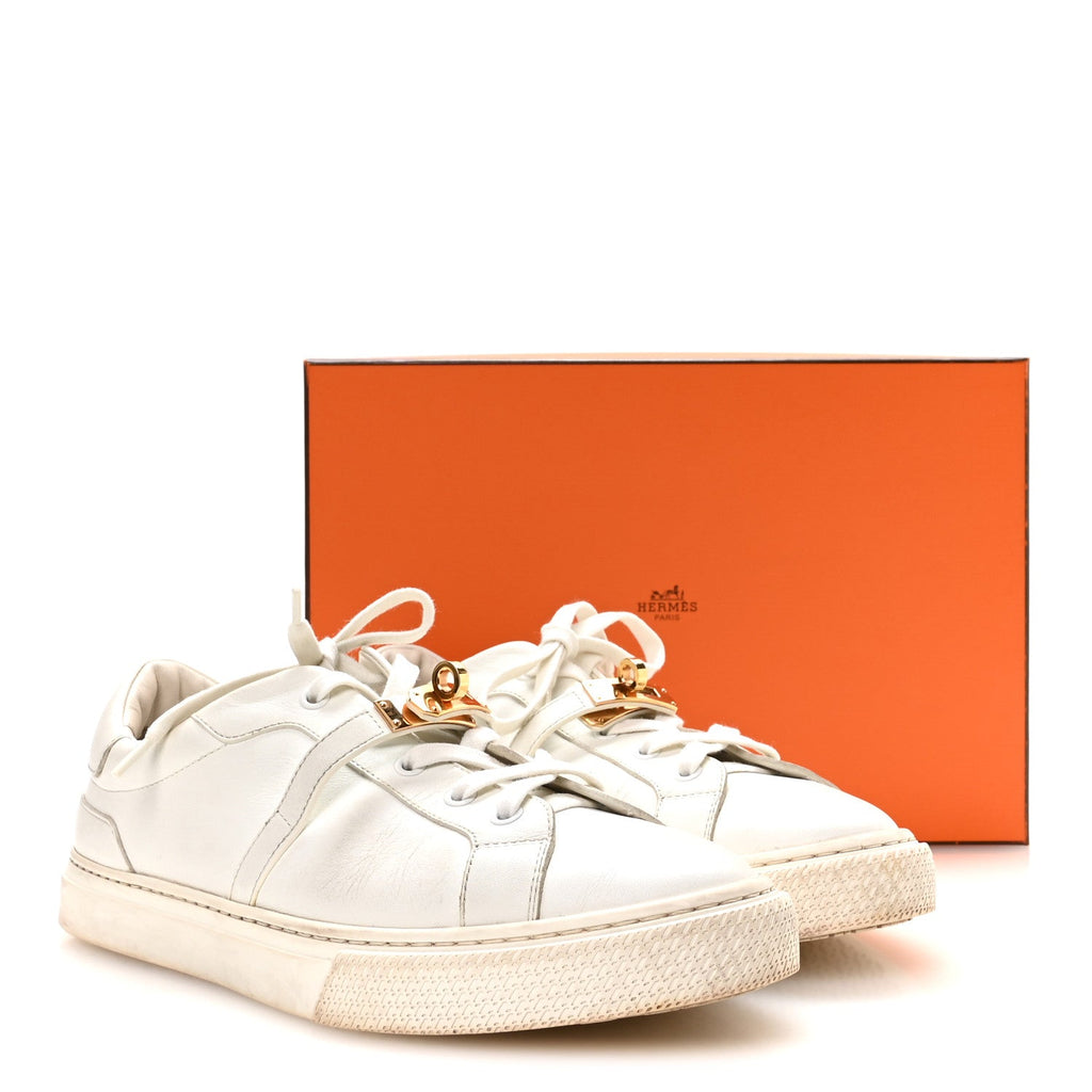 Hermès Calfskin Women's Day Sneakers 40 White